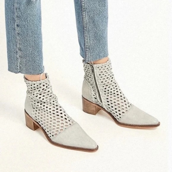 Free People | In the Loop Woven Bootie Light Gray - Picture 1 of 6
